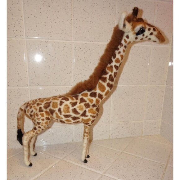 Handmade Needle Felting Giraffe wool roving handcrafted needle felted animal - Picture 2 of 10